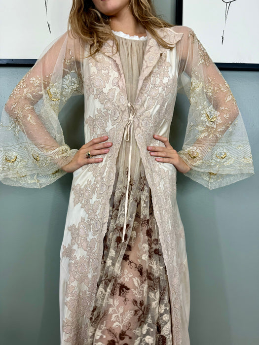 Emmanuelle, 30s silk and lace robe