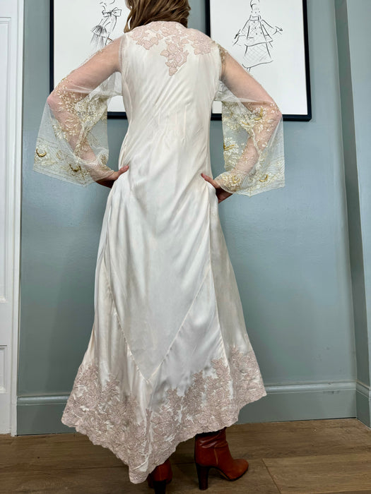 Emmanuelle, 30s silk and lace robe