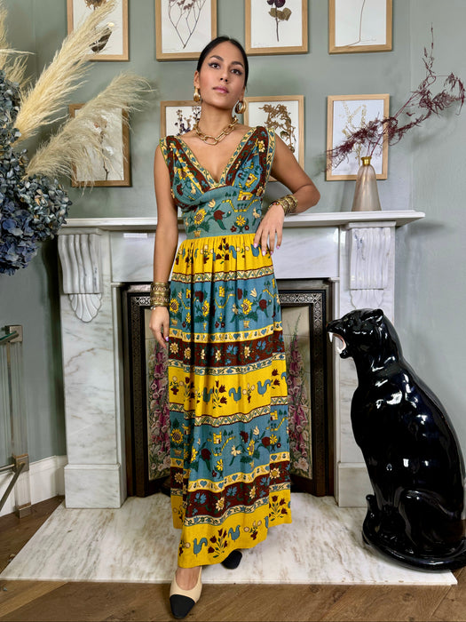 Dorla, 40s folk print dress
