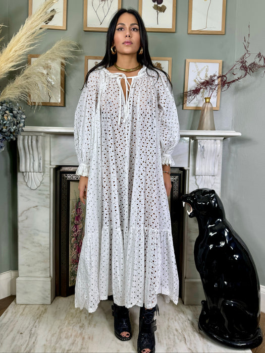 Roland Klein, vintage white eyelet dress