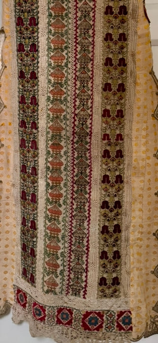 Talia, reworked 20s Greek needlepoint and Edwardian beaded appliqué
