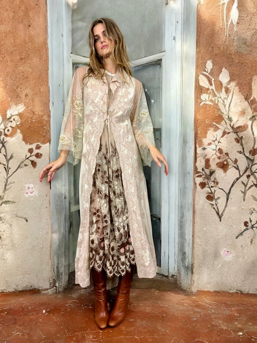Emmanuelle, 30s silk and lace robe