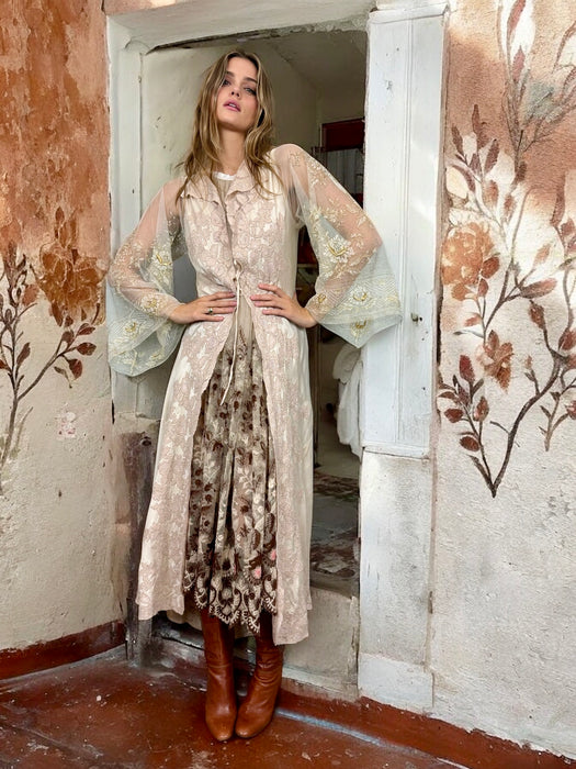 Emmanuelle, 30s silk and lace robe