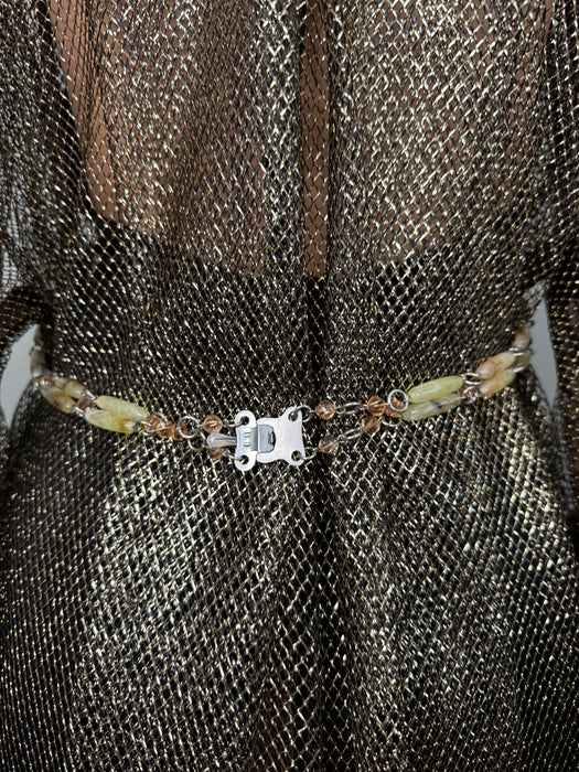 Pacco Rabanne, 70s beaded necklace belt harness