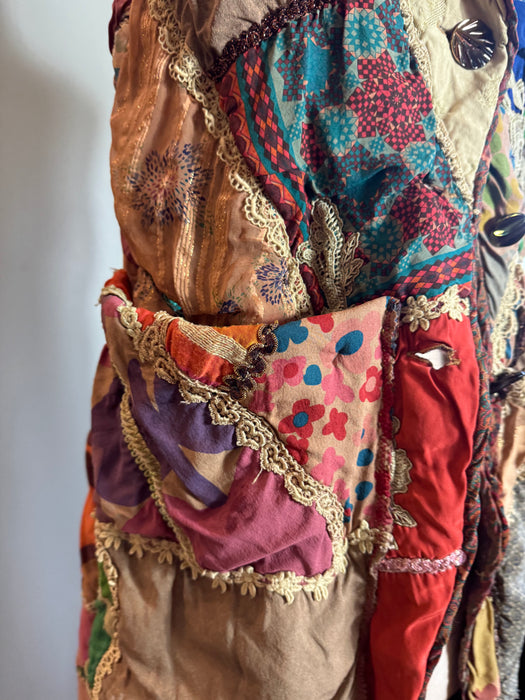 Sandy, reworked patchwork 40s long waistcoat