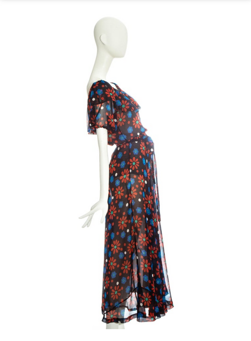 Yves Saint Laurent, 1974, floral silk chiffon dress