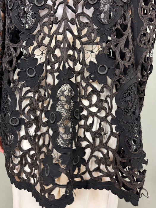 Noa, black Victorian tape work jacket