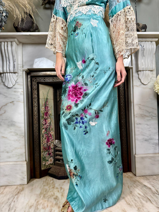 Havi, reworked 30s silk embroidered and lace dress