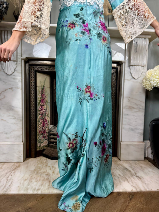 Havi, reworked 30s silk embroidered and lace dress