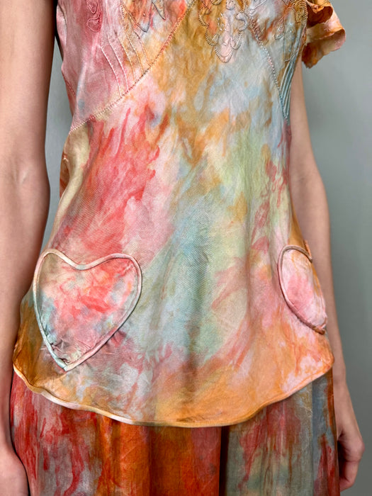 Evie, 20s silk tie dyed lounge set