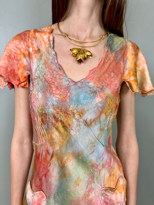 Evie, 20s silk tie dyed lounge set