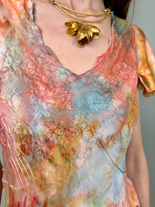 Evie, 20s silk tie dyed lounge set