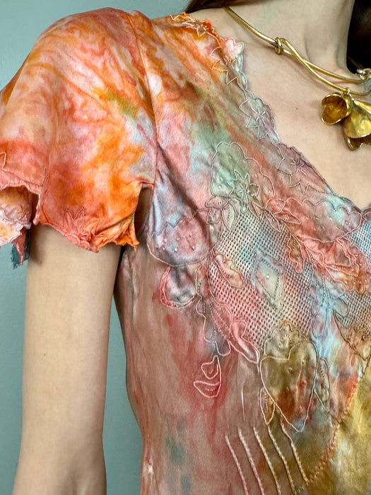 Evie, 20s silk tie dyed lounge set