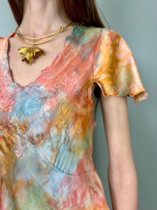 Evie, 20s silk tie dyed lounge set