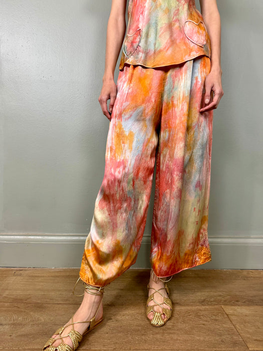 Evie, 20s silk tie dyed lounge set