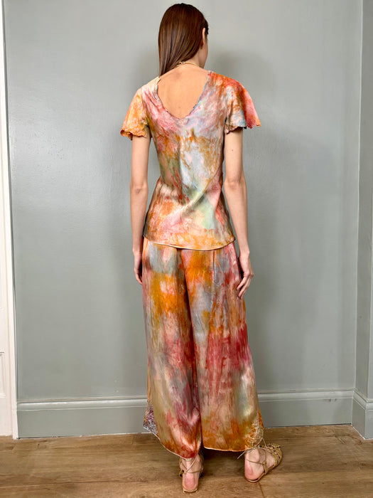 Evie, 20s silk tie dyed lounge set