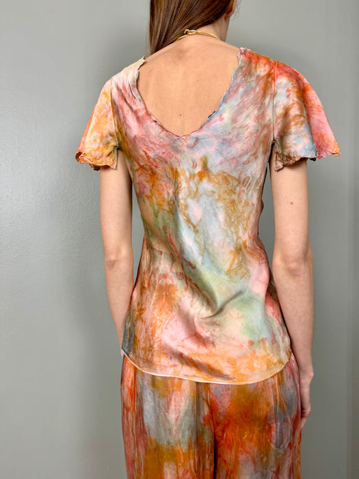 Evie, 20s silk tie dyed lounge set