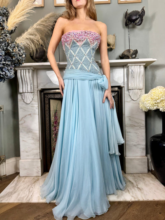Eloise, couture 60s beaded chiffon dress