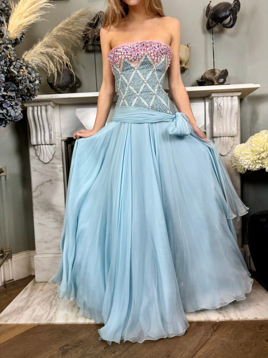 Eloise, couture 60s beaded chiffon dress