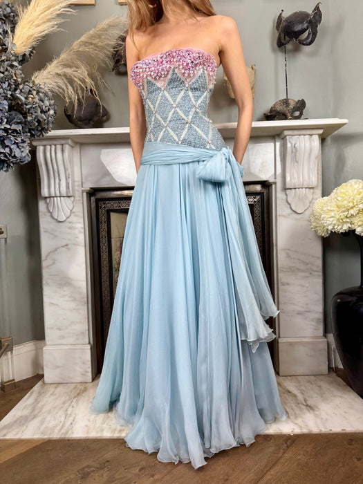 Eloise, couture 60s beaded chiffon dress