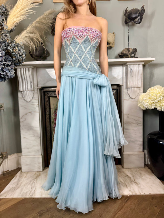 Eloise, couture 60s beaded chiffon dress