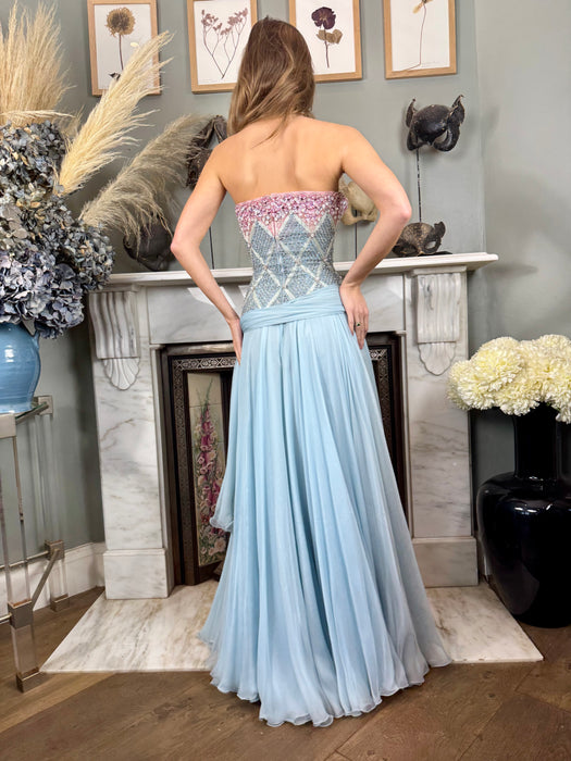 Eloise, couture 60s beaded chiffon dress