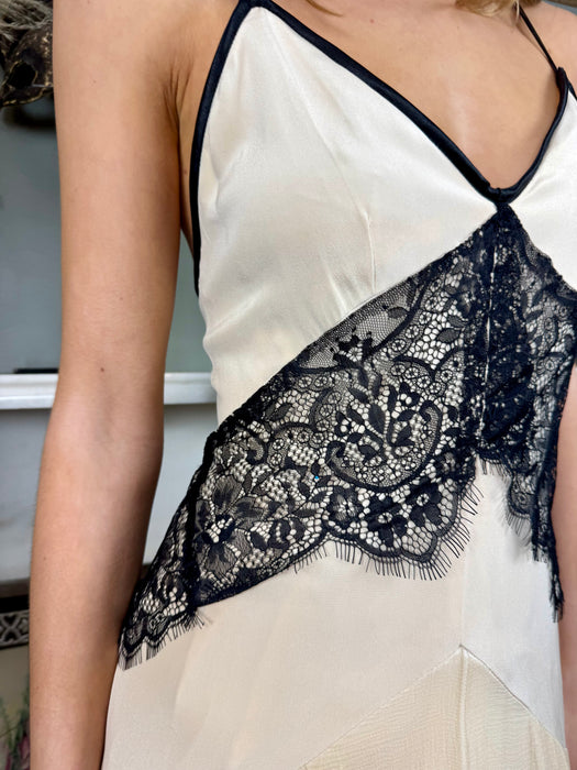 Maine, vintage cream chiffon and ice dress