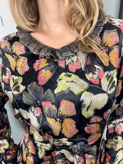 Raj, 30s floral lamé blouse