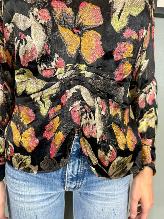 Raj, 30s floral lamé blouse