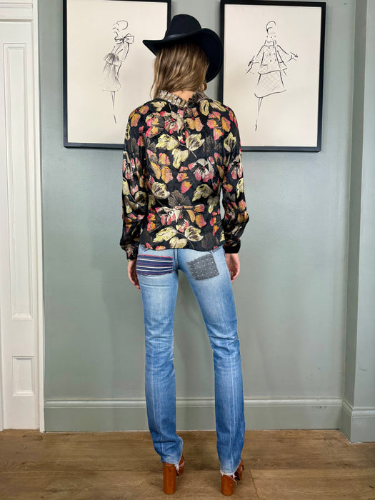 Raj, 30s floral lamé blouse