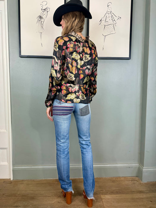 Raj, 30s floral lamé blouse