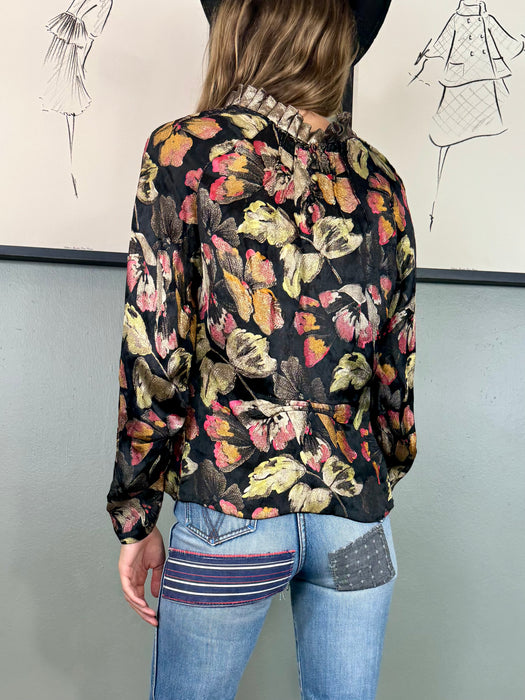 Raj, 30s floral lamé blouse
