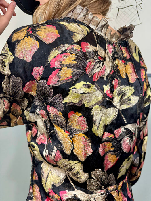Raj, 30s floral lamé blouse