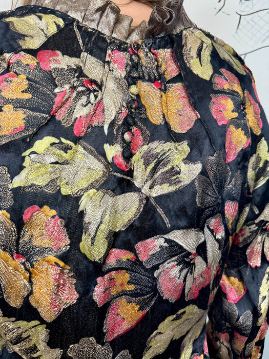 Raj, 30s floral lamé blouse