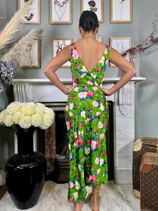 Glenda, silk floral vintage bias cut dress