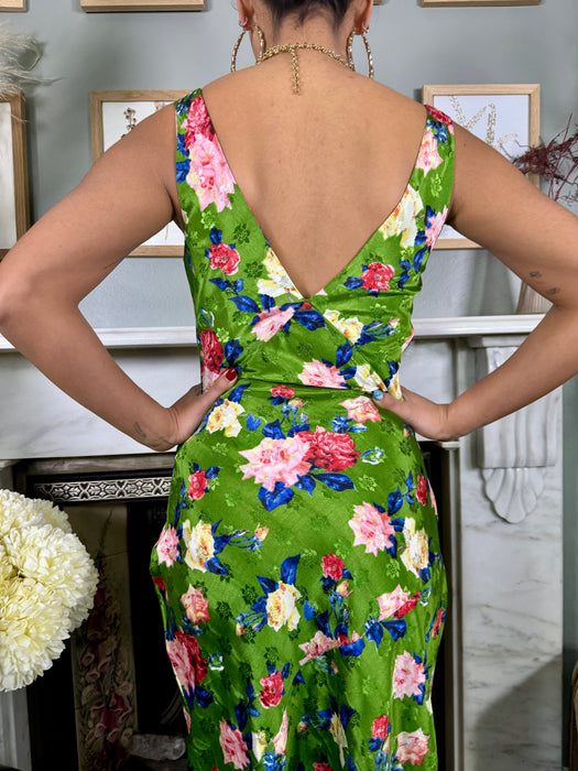 Glenda, silk floral vintage bias cut dress