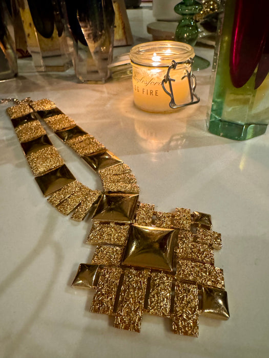 Monet, signed 60s gold articulated necklace