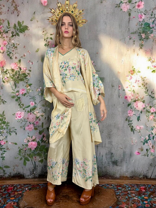 Chelsea, 40s Japanese 3 piece silk floral lounge set