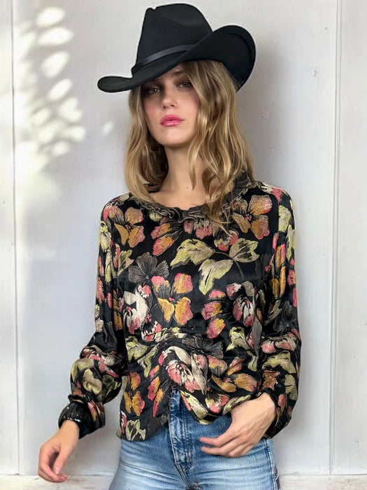 Raj, 30s floral lamé blouse
