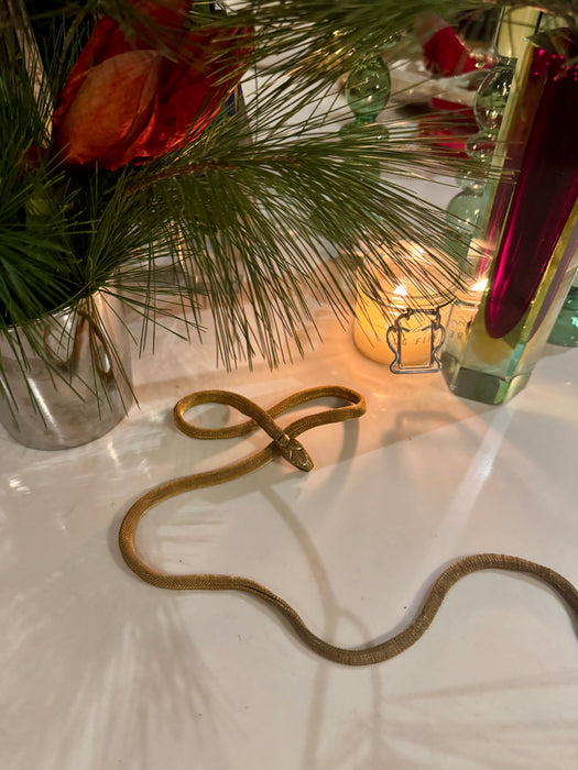 Flora, 20s gold snake adjustable necklace/belt