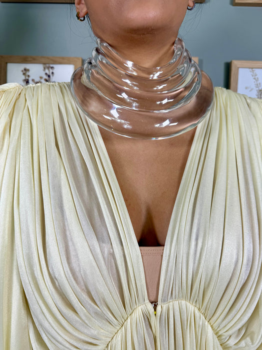 Magda, Modernist clear perspex tiered chocker