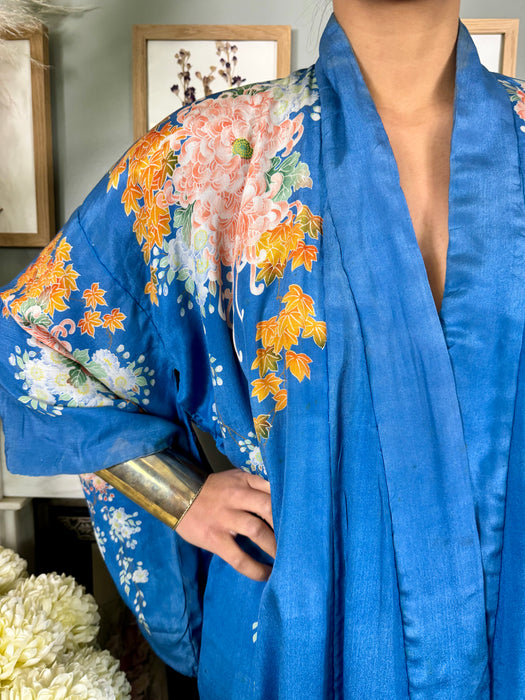 Madeleine, 40s silk floral Japanese kimono