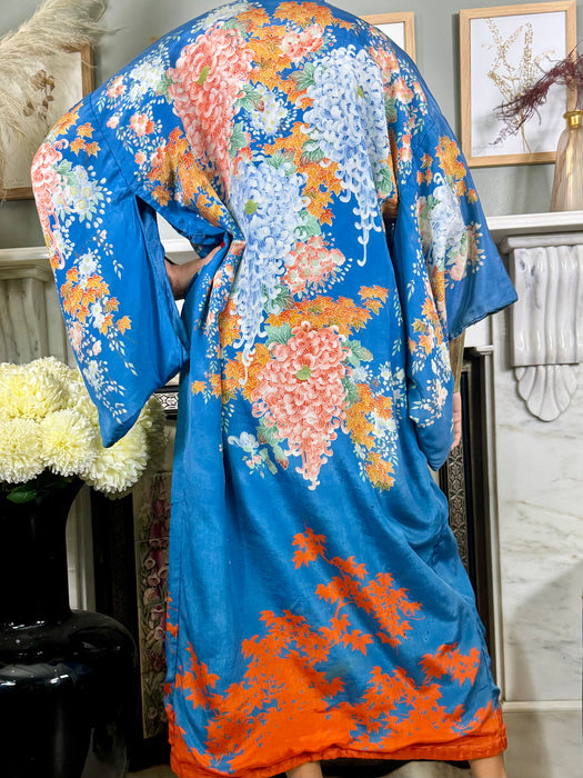 Madeleine, 40s silk floral Japanese kimono