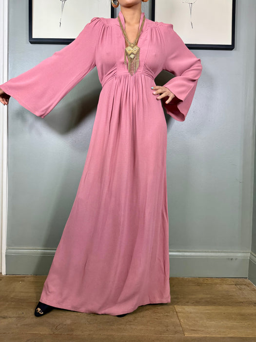 Ossie Clark, 70s Pink crepe dress