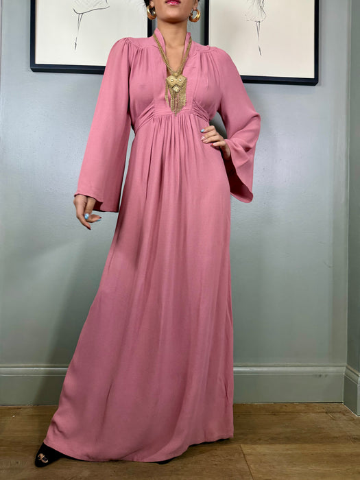 Ossie Clark, 70s Pink crepe dress