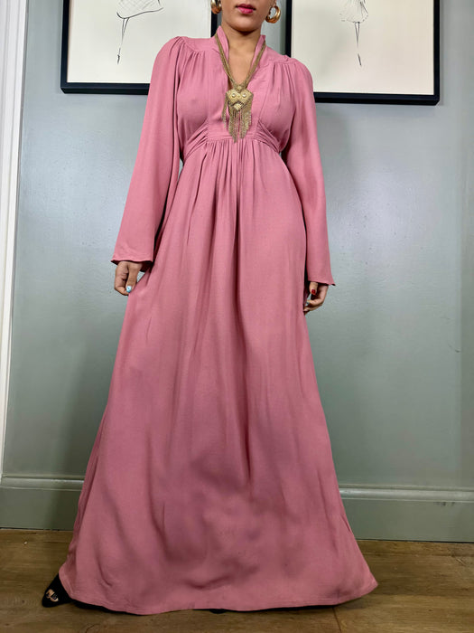 Ossie Clark, 70s Pink crepe dress