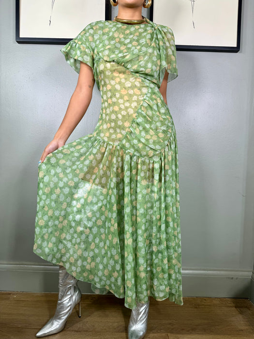 Preen, does 40s draped floral dress