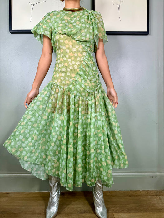 Preen, does 40s draped floral dress