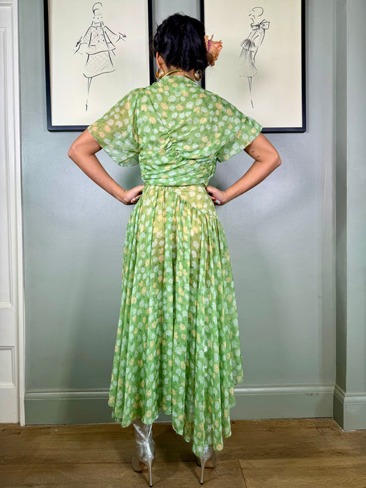 Preen, does 40s draped floral dress