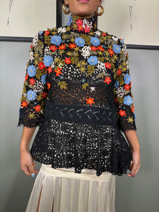 Preen, Y2K hand made floral blouse